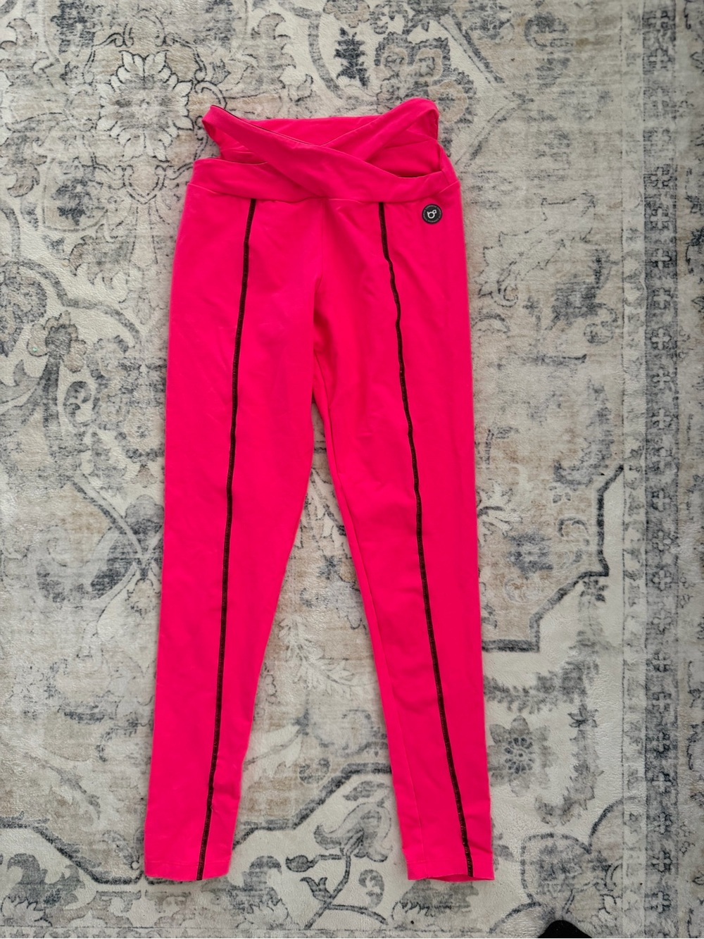 Pink Fold-Over Waist Leggings